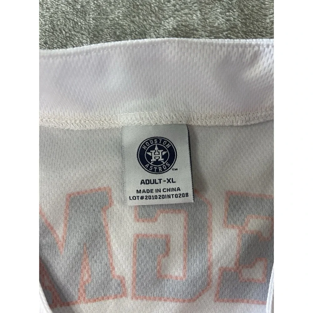 Houston Astros Mens Jersey XL White #2 Alex Bregman MLB Baseball Button Front